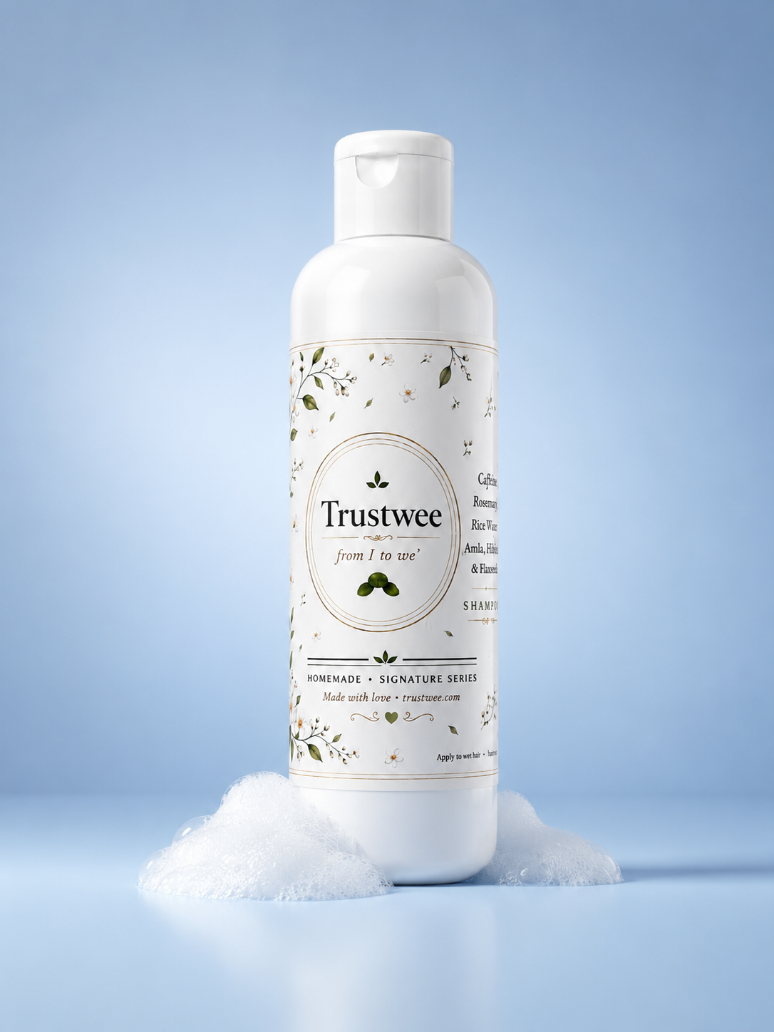 Trustwee Homemade Herbal Shampoo (200ml) – Amla, Coffee, Rice Water, Flaxseed, Rosemary & Hibiscus | Sulphate-Free Natural Hair Cleanser for Hair Fall & Growth