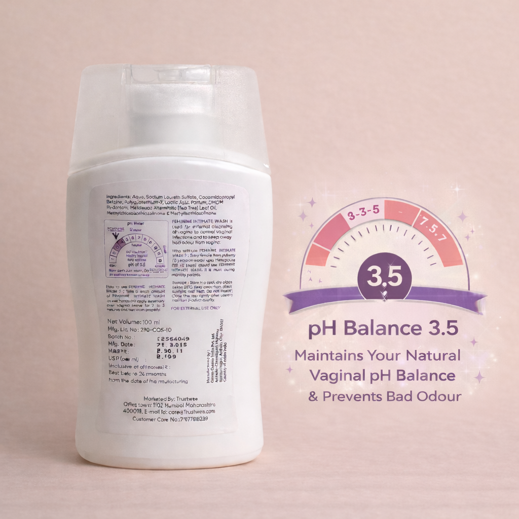 Trustwee Women’s Intimate Wash for Freshness & Odour Control | pH 3.5 Balance | With Tea Tree Leaf Oil for Gentle Cleansing | Daily Use Hygiene Wash | Prevents Itching, Bad Smell & Irritation |100 ml