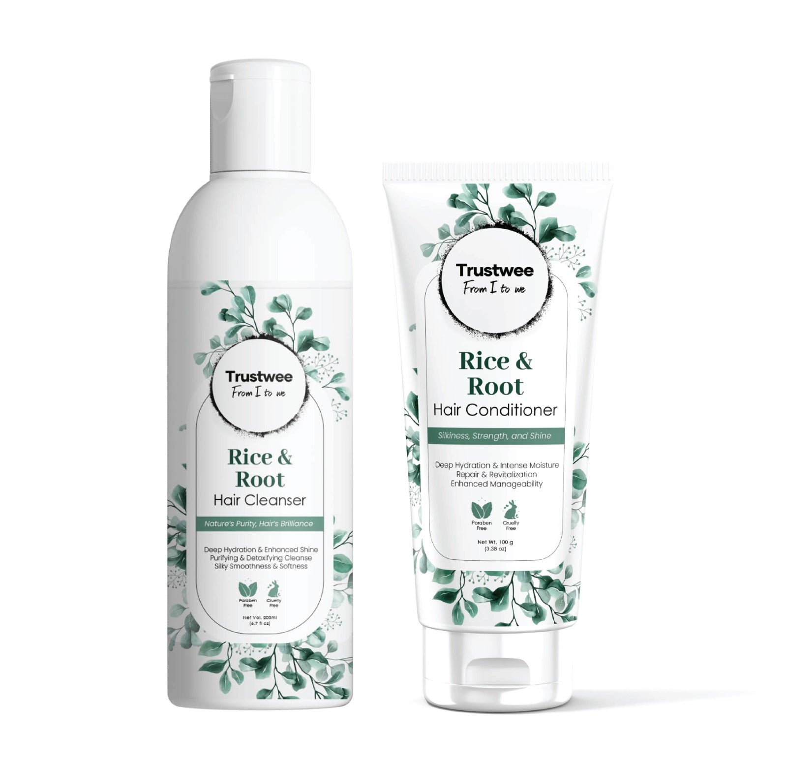 Trustwee Rice Water Anti-Dandruff Shampoo Conditioner | Removes Dandruff from Source | Helps with Itching, Irritation | Strong & Smooth Hair | For Men & Women |