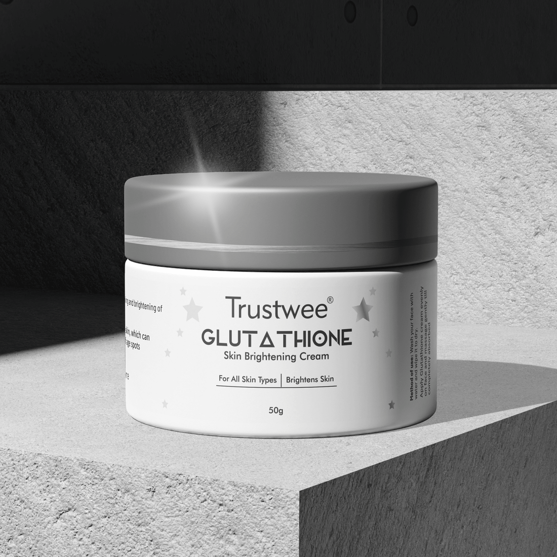 GlowLift Brightening Cream - Glutathione & Vitamin C Face Cream for Dark Spots - Trustwee