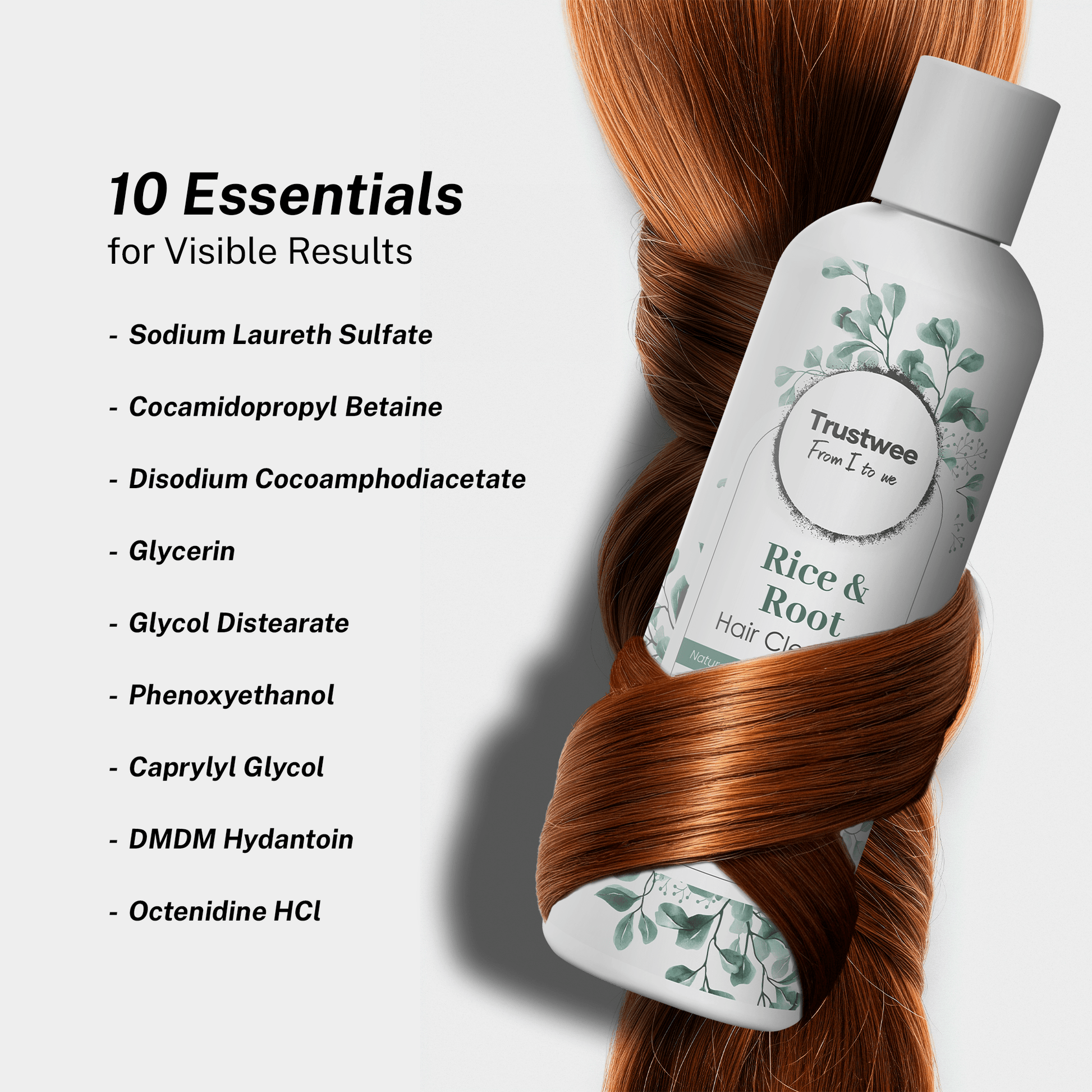 Rice Water Shampoo for Strong, Smooth & Dandruff Free Hair | Trustwee - Trustwee