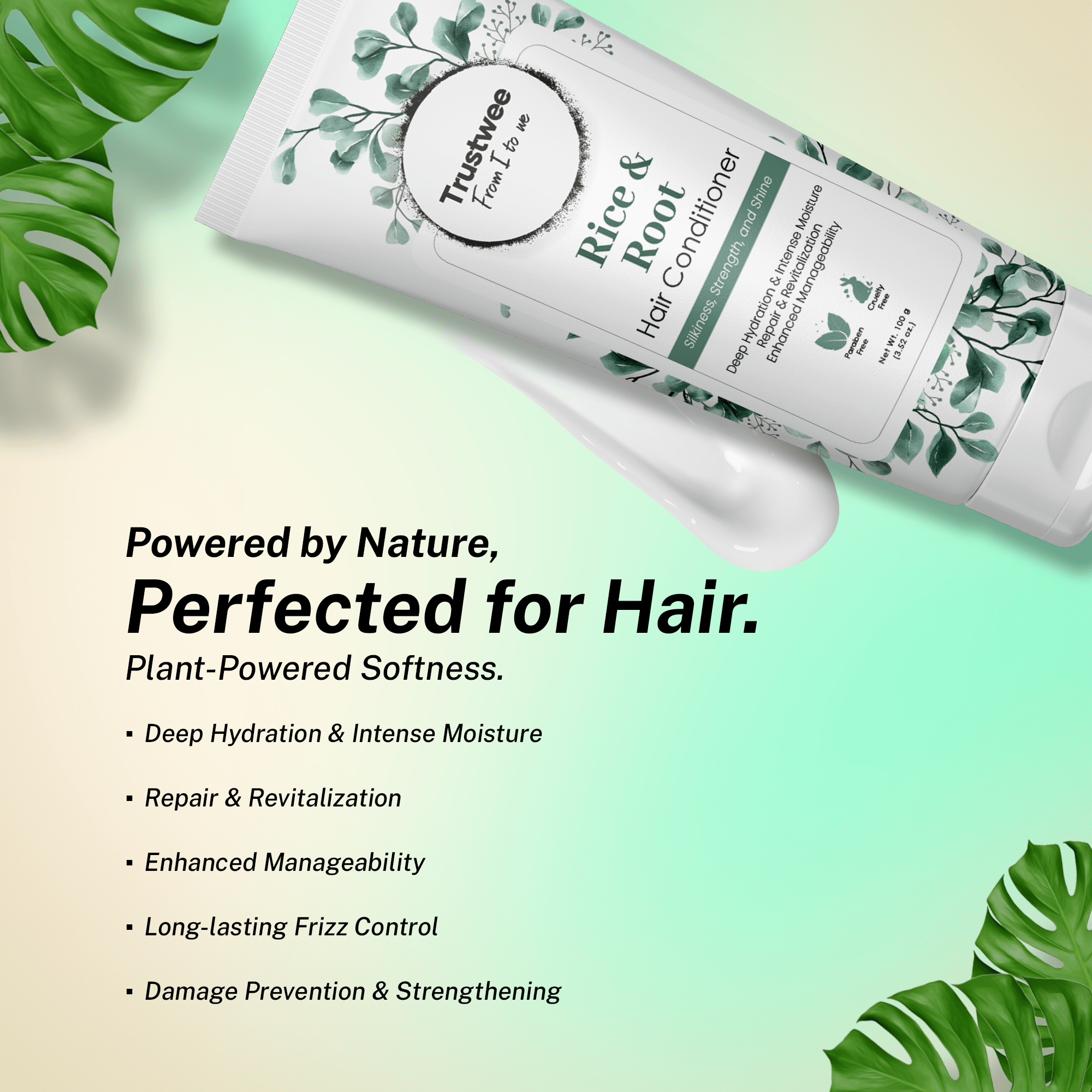 SilkRoot Rice Water Conditioner - Smoothing & Strengthening Hair Treatment - Trustwee