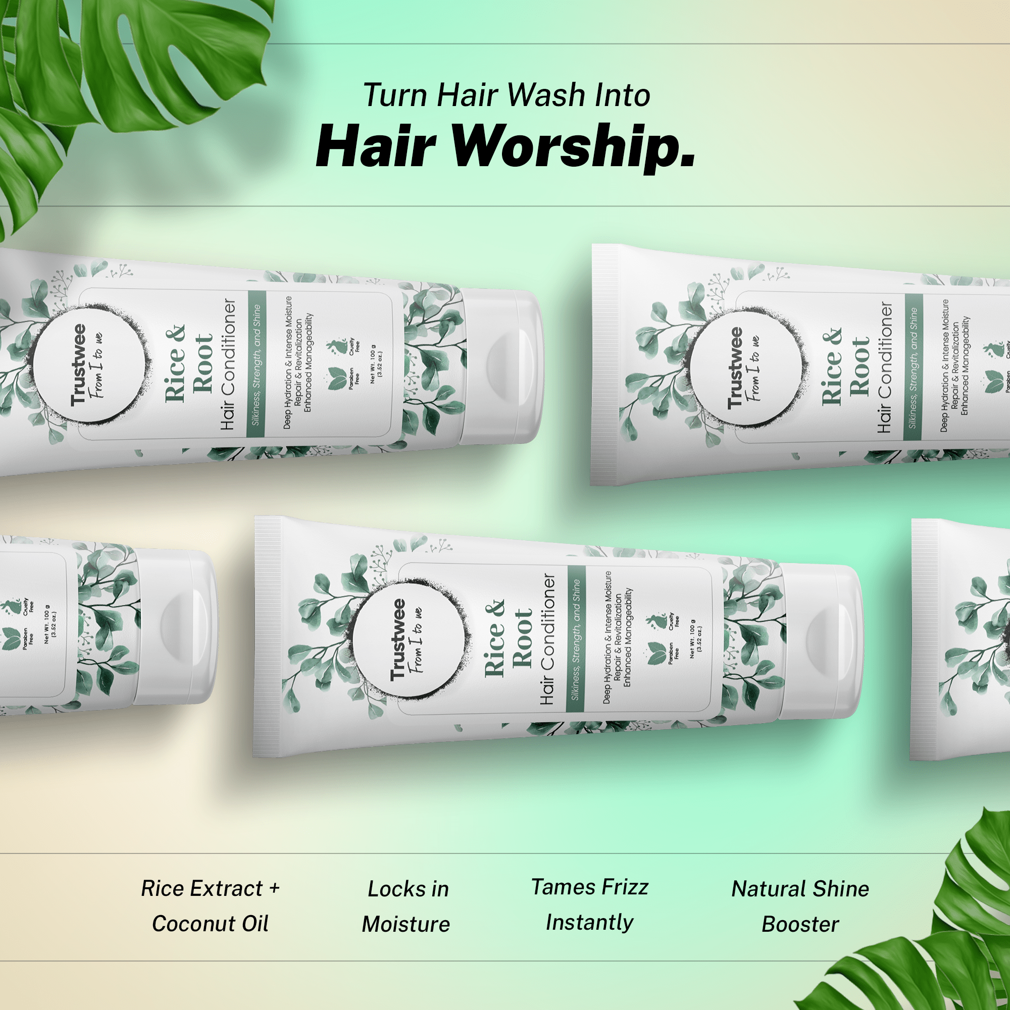 SilkRoot Rice Water Conditioner - Smoothing & Strengthening Hair Treatment - Trustwee