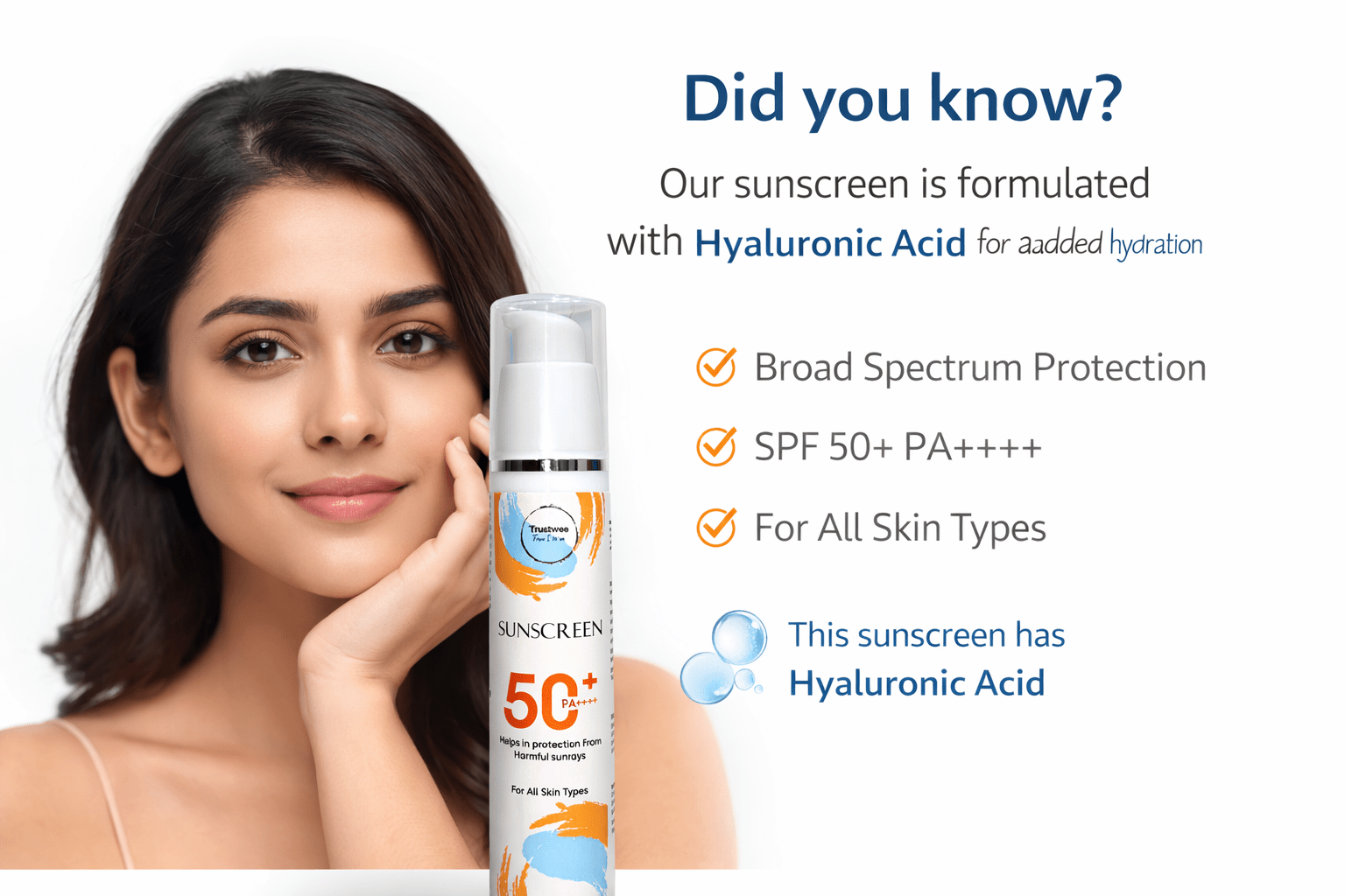 SunGuard SPF 50 PA++++ Sunscreen - Lightweight Broad Spectrum UV Protection - Trustwee