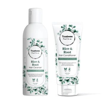 Trustwee Rice Water Anti - Dandruff Shampoo Conditioner | Removes Dandruff from Source | Helps with Itching, Irritation | Strong & Smooth Hair | For Men & Women | - Trustwee