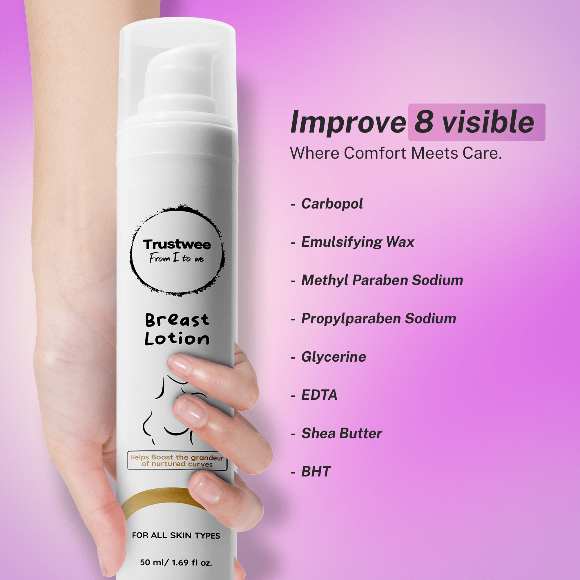 Skin firming cream for bust area – front packaging